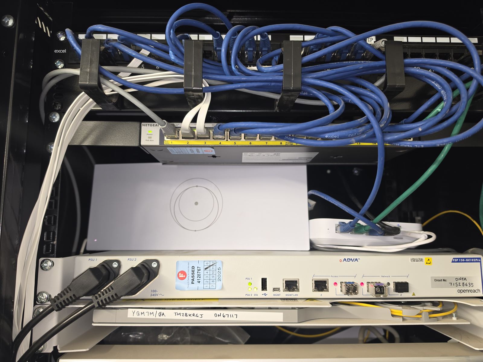 Commercial network cabinet with structured cabling in Stockport