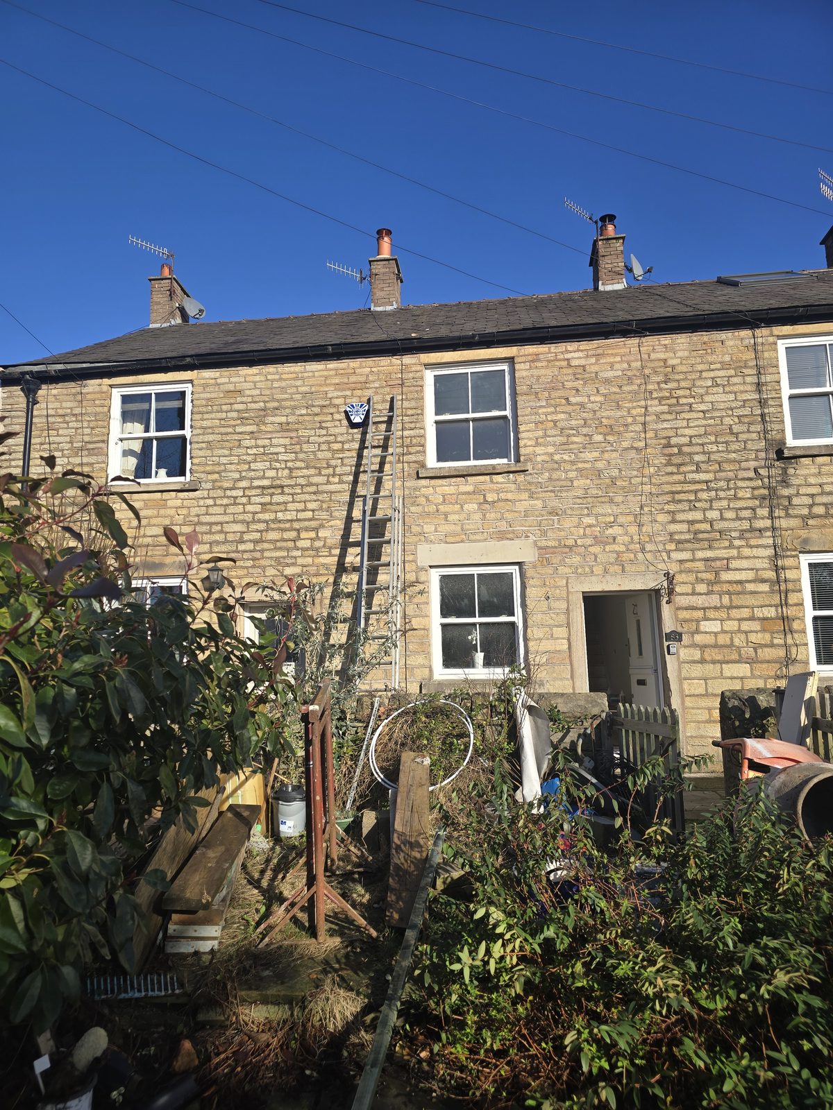 TV aerial installation on chimney in Stockport