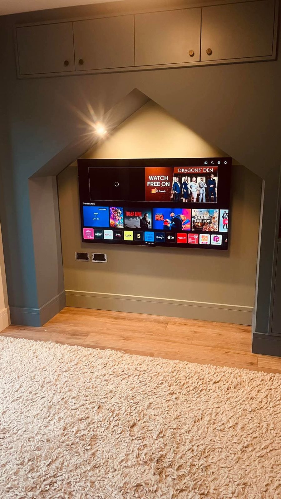 Wall mounted TV installation with concealed cables in Stockport