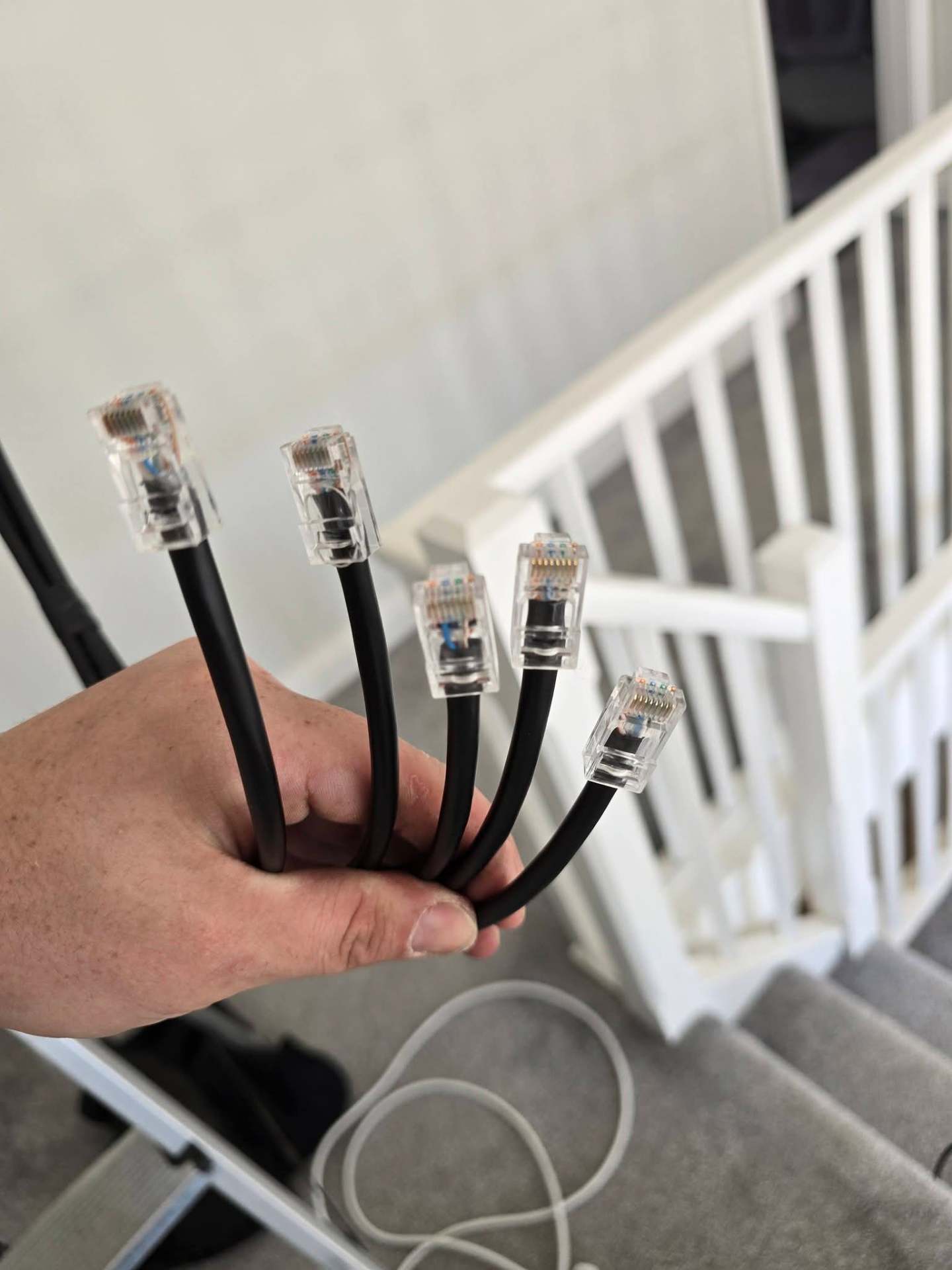 Cat6 data cable terminations in a patch panel